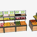 Fruit Store With Well Arranged Shelves Displaying Fresh Assorted Fruits And Colorful Varieties