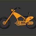 Modern Orange Bicycle With Black Handlebars Seat And Red Headlight 3d model