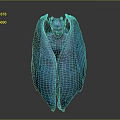 Horned Demonic Character With Large Blue Wings And Mystical Features