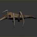 Game Movie Monster Character Featuring Orange Gray Exoskeleton Multiple Legs And Spiked Head