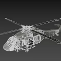 Military Helicopter 3D Model With Camouflage Finish Rotor Blades And Cockpit Details