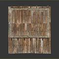 Old Small House Model With Wooden Roof Brick Walls Iron Grille Windows And Wooden Door