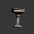 Classic Stone Garden Ornament Pedestal Bowl With Intricate Carved Details