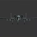 Gray Military Space Plane Model With Twin Engines Shark Mouth And Wing Mounts