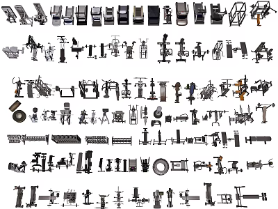 Comprehensive Collection of Sports Equipment Featuring Balls Rackets Training Gear and Fitness Tools 3d model