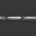 Double Ring Bladed Weapon With Yellow Black Decorative Patterns Metal Blades And Wooden Handle