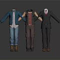 Male Mannequins Displaying Casual Workwear Formal Suits And Varied Clothing Styles