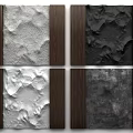 Decorative Background Wall Panels with Wooden Frames and Various Textured Surfaces for Interior Design