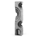 Modern Concrete Decorative Ornament Set With Geometric Hollow Circular Curved Patterns