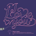 Decorative Neon Light Combination With Love You Design And Heart Shape For Warm Romantic Ambiance