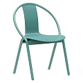 Teal Modern Lounge Chair With Sleek Curved Design And Metal Frame