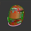 Red Racing Car Helmet With Marlboro TIM Ferrari Brand Logos For Driver