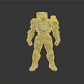 Futuristic Mech Weapon Design With Blue Armor And Arm Mounted Cannon