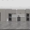 Modern Bathroom Cabinetry With Washing Machine Dryer Sink And Storage Cabinets