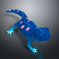 Vibrant Blue Reptile With Bright Pink Spots And Smooth Shiny Body