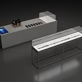 Modern Showcase Shelves with Transparent Glass Cover and Digital Screen for Product