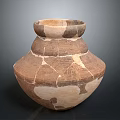 Traditional Ancient Pottery Sculpture Featuring Detailed Carved Patterns And Cracked Texture