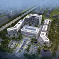 Modern Building Complex Campus With Connected Structures Green Spaces And Parking Facilities