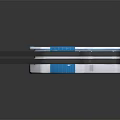 Modern Technical Equipment With Blue And White Circular Frame And Rectangular Base