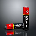 Berkacell Alkaline Battery Design With Red Black Color Standing And Lying