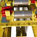 Yellow Heavy Duty Industrial Equipment With Large Wheels Platform And Mechanical Arms