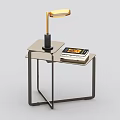 Modern Minimalist Coffee Table Design With Metal Frame And Table Lamp Books Tablet 3d model