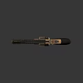Copper And Black Revolver Featuring Intricate Engravings Mechanical Details Textured Grip And Decorative Design Elements