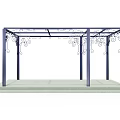 Elegant Iron Pergola With Decorative Scrolls Outdoor Garden Frame Structure Design 3d model
