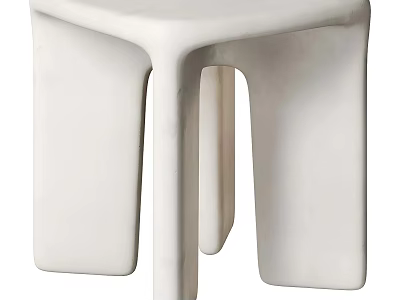 Modern Minimalist Tea Chair With Sleek White Surface And Unique Organic Leg Design 3d model