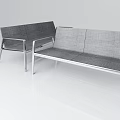 Modern Public Chairs With Gray Woven Texture And Metal Frames Design