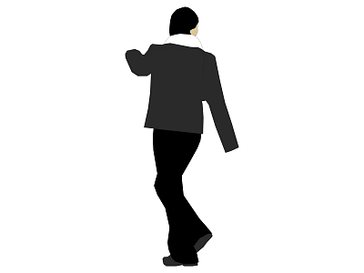 Game Movie Character In Black Coat And Pants With Black Hair Walking 3d model
