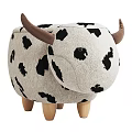 Cute Cow And Sheep Shaped Kids Stools With Wooden Legs