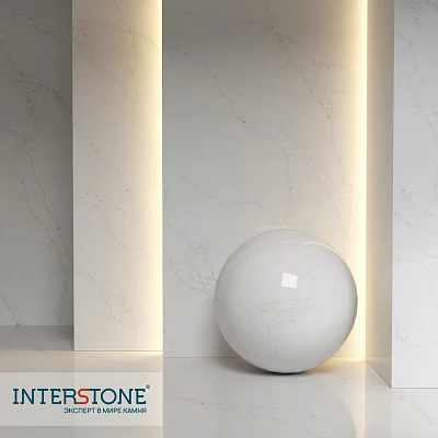 Elegant White Spherical Component On Marble Wall With Soft Lighting 3d model