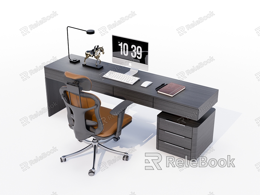 Modern Office Desk and Chair Simple Office Desk and Chair model