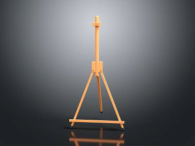 Wooden Tripod Easel With Light Wood Finish For Art Painting Support Furniture 3d model
