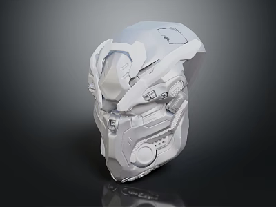 Futuristic Tactical Helmet Design with Mechanical Details for Sci Fi Apparel 3d model