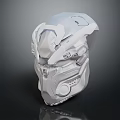 Futuristic Tactical Helmet Design with Mechanical Details for Sci Fi Apparel