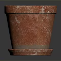 Red Textured Ceramic Flower Pot With Saucer For Indoor Outdoor Decor