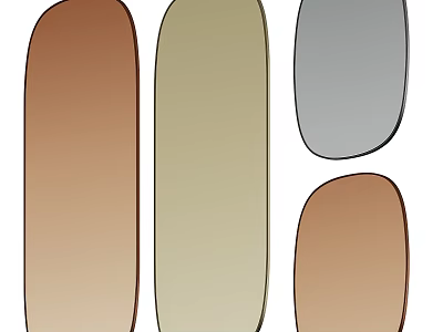 Decorative Mirrors With Brown Beige Gray Tones And Oval Irregular Shapes For Home Decor 3d model