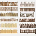 Various Fence Styles With Different Materials Wooden Bamboo And Woven Designs