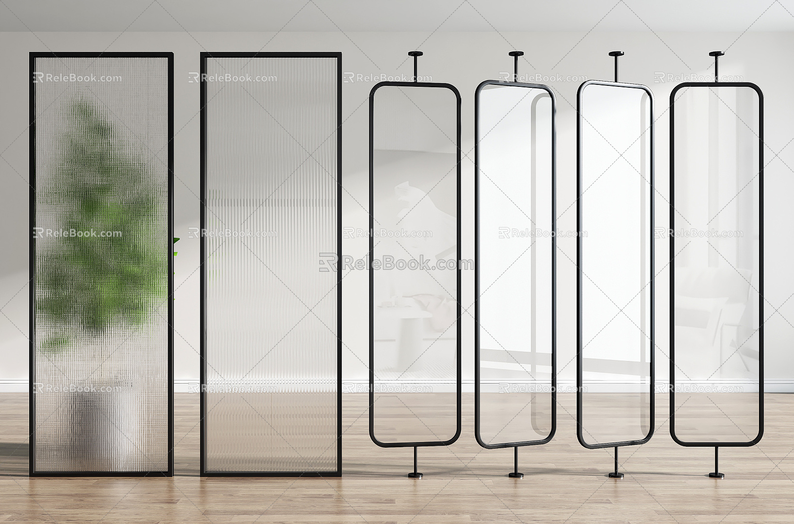 Modern partition glass partition 3d model