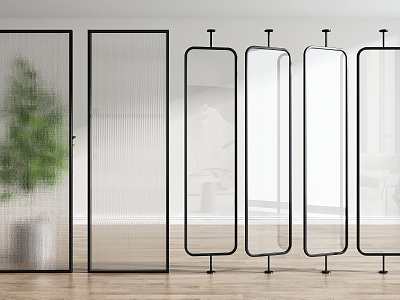 Modern partition glass partition 3d model