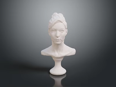 White Human Head Anatomical Medical Device Model on Base for Medical Education 3d model