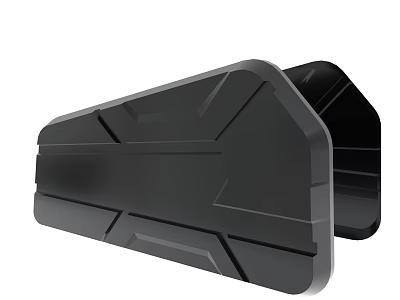 Black Hard Shell Device Cover With Geometric Patterns And Angular Design 3d model