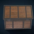 Vintage Wooden Playground Storage Chest With Metal Lock And Decorative Frames
