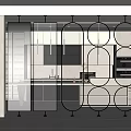Modern partition glass screen partition 3d model