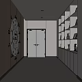 Hospital Outpatient Clinic Corridor Featuring Floor Plan Directory White Double Doors And Display Cabinets