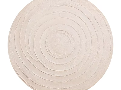 Round Beige Wall Decor With Concentric Circle Texture Handcrafted Minimalist Design For Home 3d model