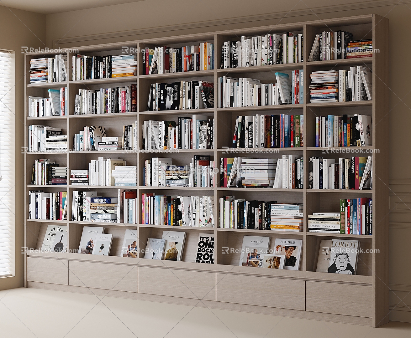 Modern Bookcase Books Books 3d model