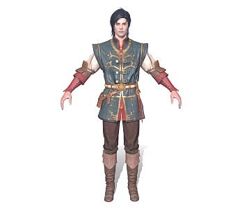 European-style European aristocratic European man game character cartoon character 3d model